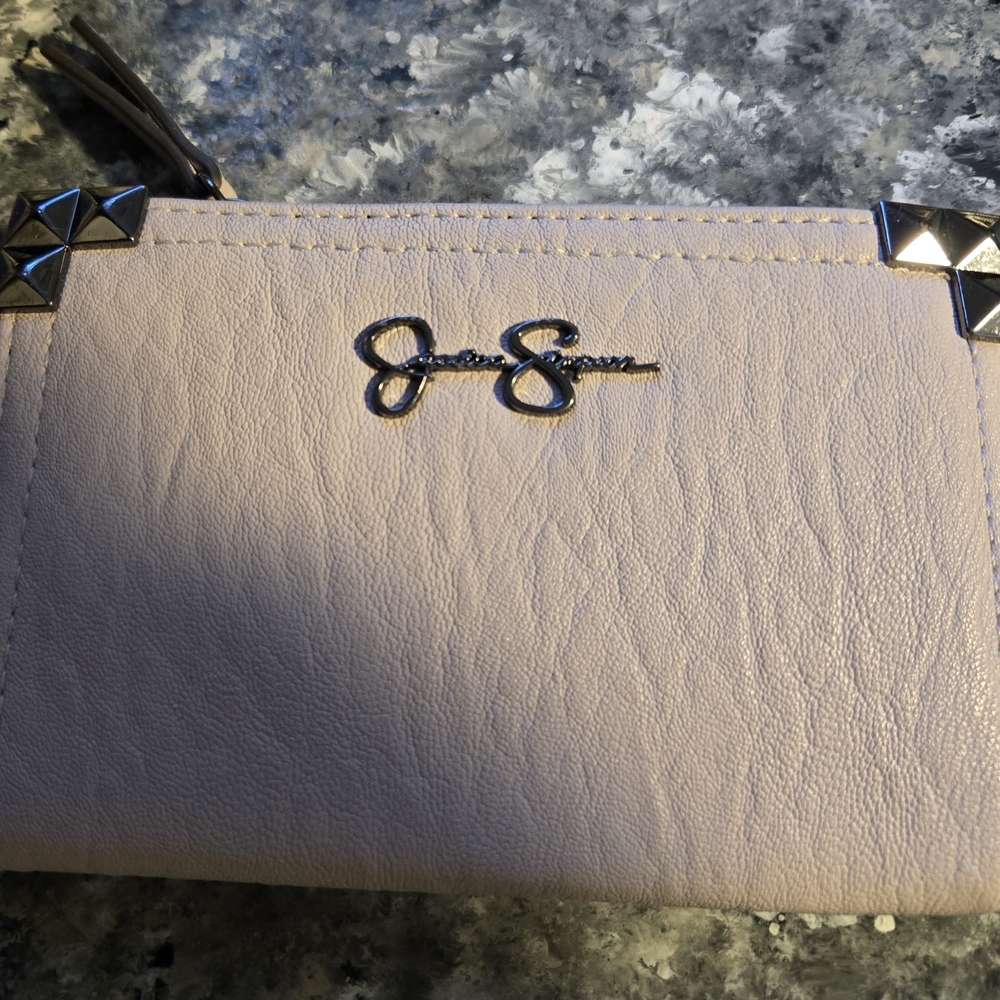 Jessica Simpson Cream Clutch with Silver Accents